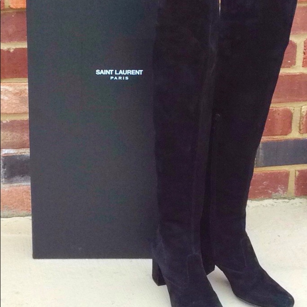 Saint Laurent Babies Black Suede Boot